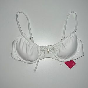 Shirred underwire bikini top